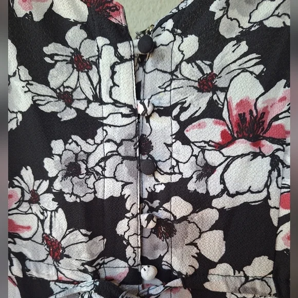 Betsey Johnson Womens High Low Floral Spaghetti Strap Midi Dress Size 2 - Picture 4 of 10